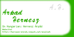 arpad hernesz business card